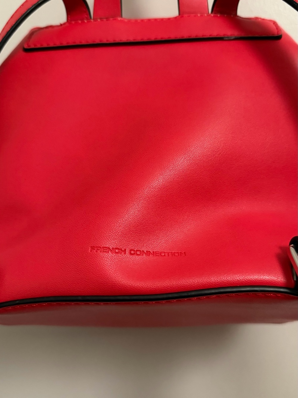 French Connection Cherry Red Faux Leather Tassel Mini Backpack - Picture 6 of 13
